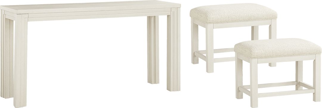 Royal Park Ivory Sofa Table with Stools