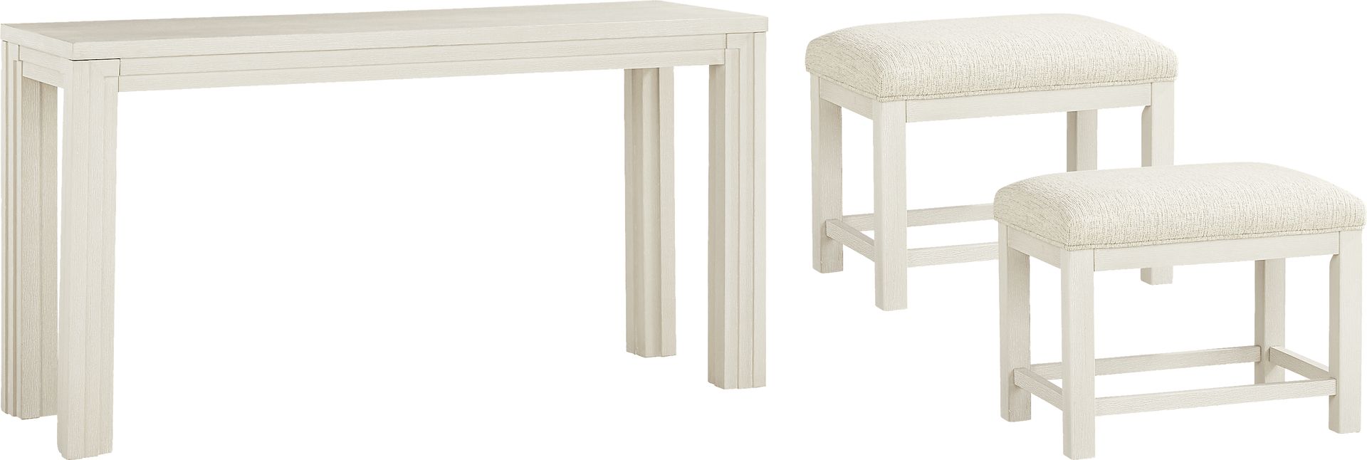 Royal Park Ivory Sofa Table with Stools - Image 1
