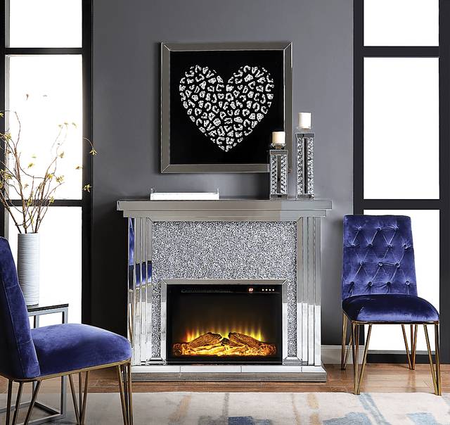 Royalston Silver 47 in. Console, With Electric Fireplace - Thumbnail - Image 2