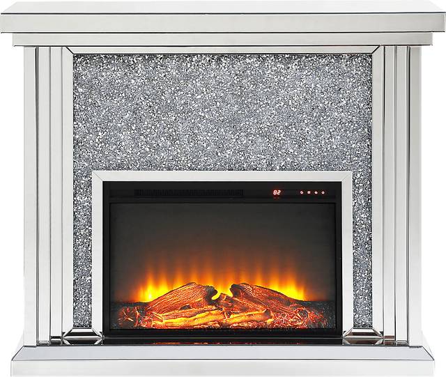 Royalston Silver 47 in. Console, With Electric Fireplace - Thumbnail - Image 1