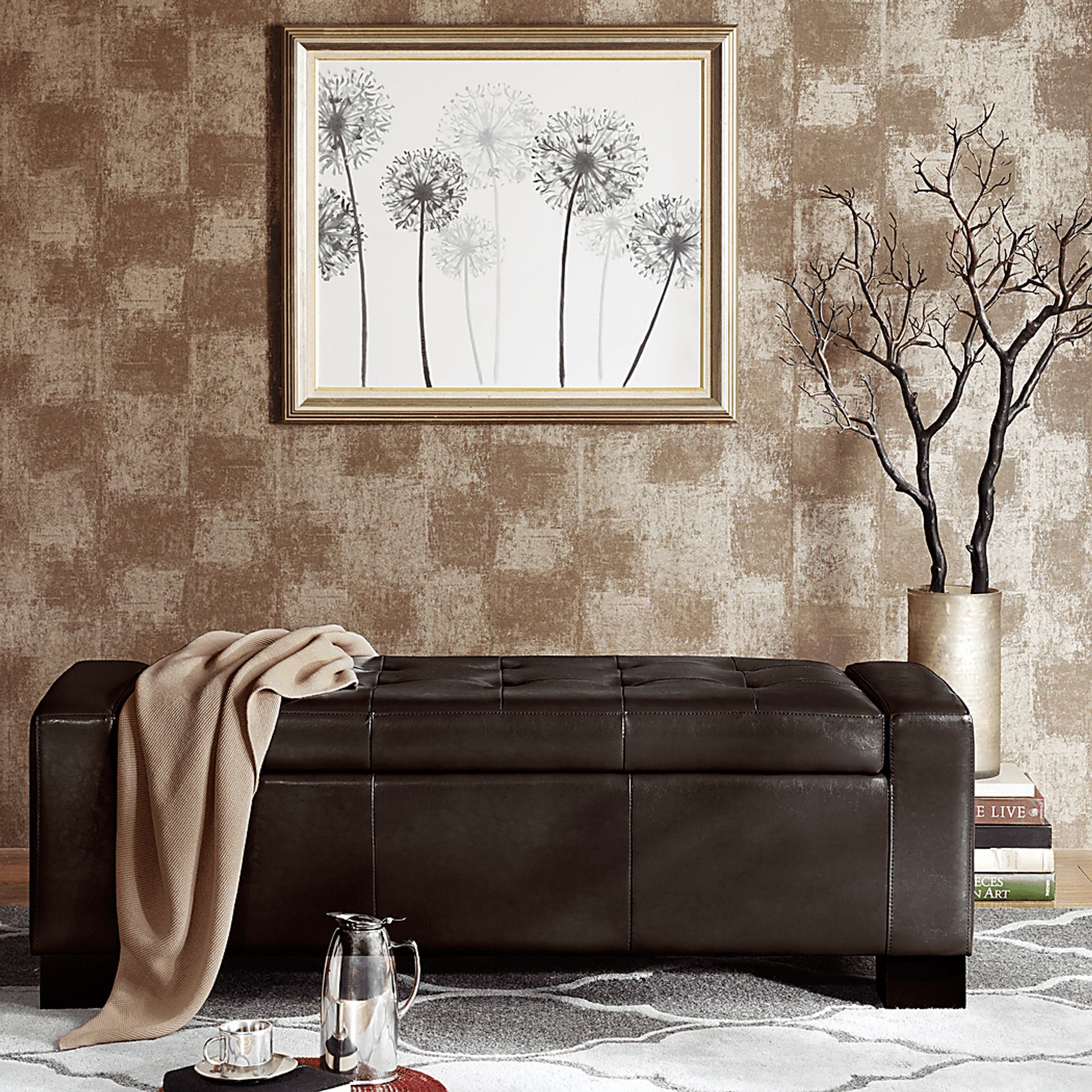 Roystone Brown Accent Bench - Image 4