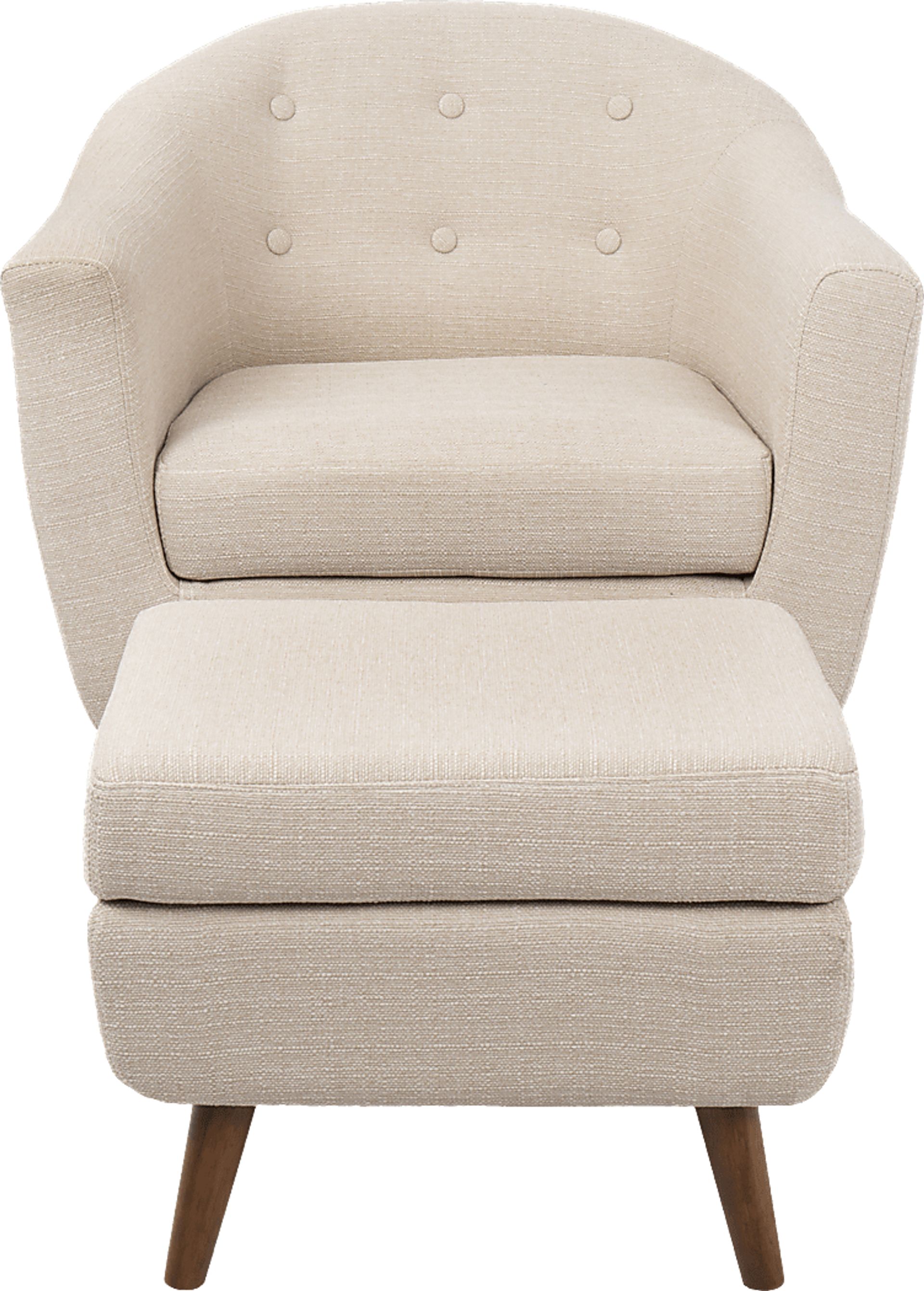 Rozelle Beige Accent Chair & Ottoman - Image 2