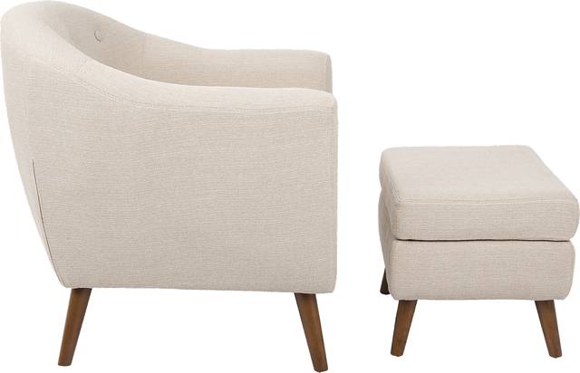 Rozelle Beige Accent Chair & Ottoman - Thumbnail - Image 3