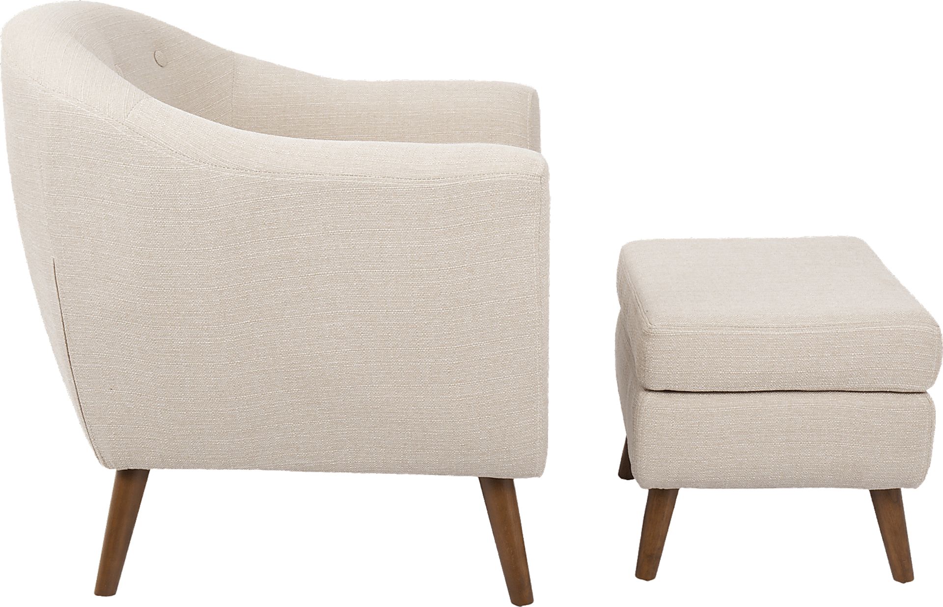 Rozelle Beige Accent Chair & Ottoman - Image 3