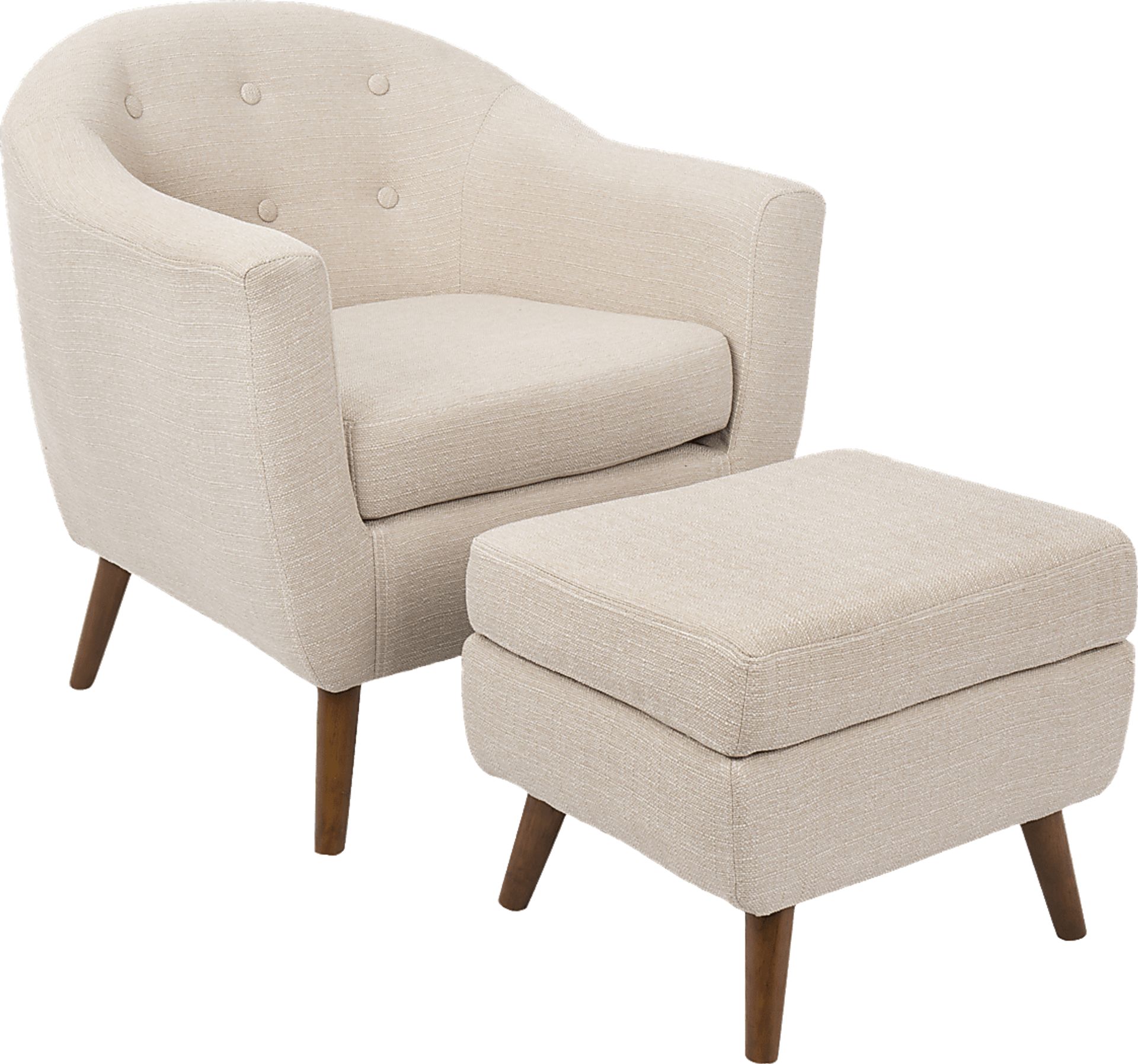 Rozelle Beige Accent Chair & Ottoman - Image 1