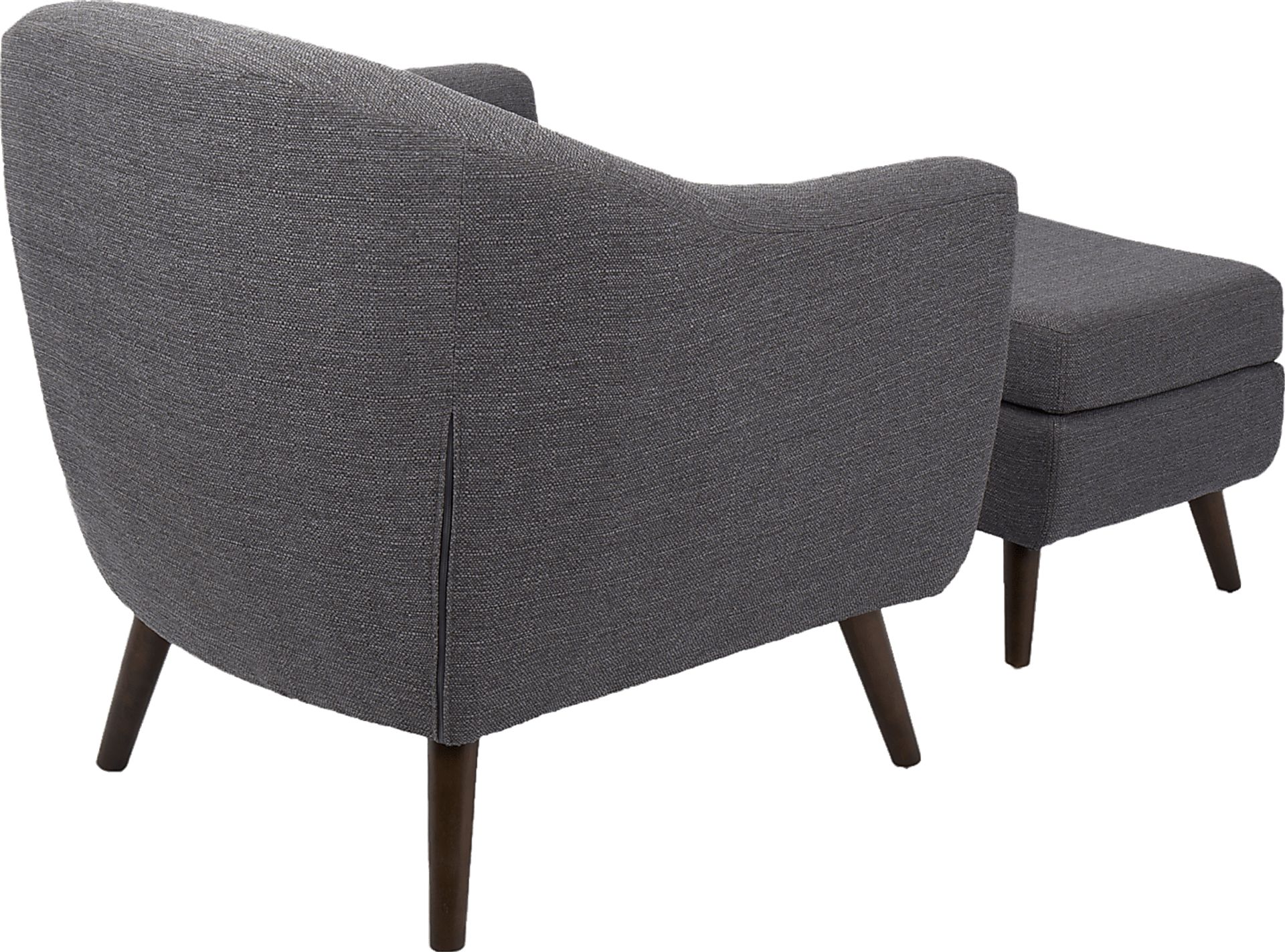 Rozelle Charcoal Accent Chair & Ottoman - Image 2