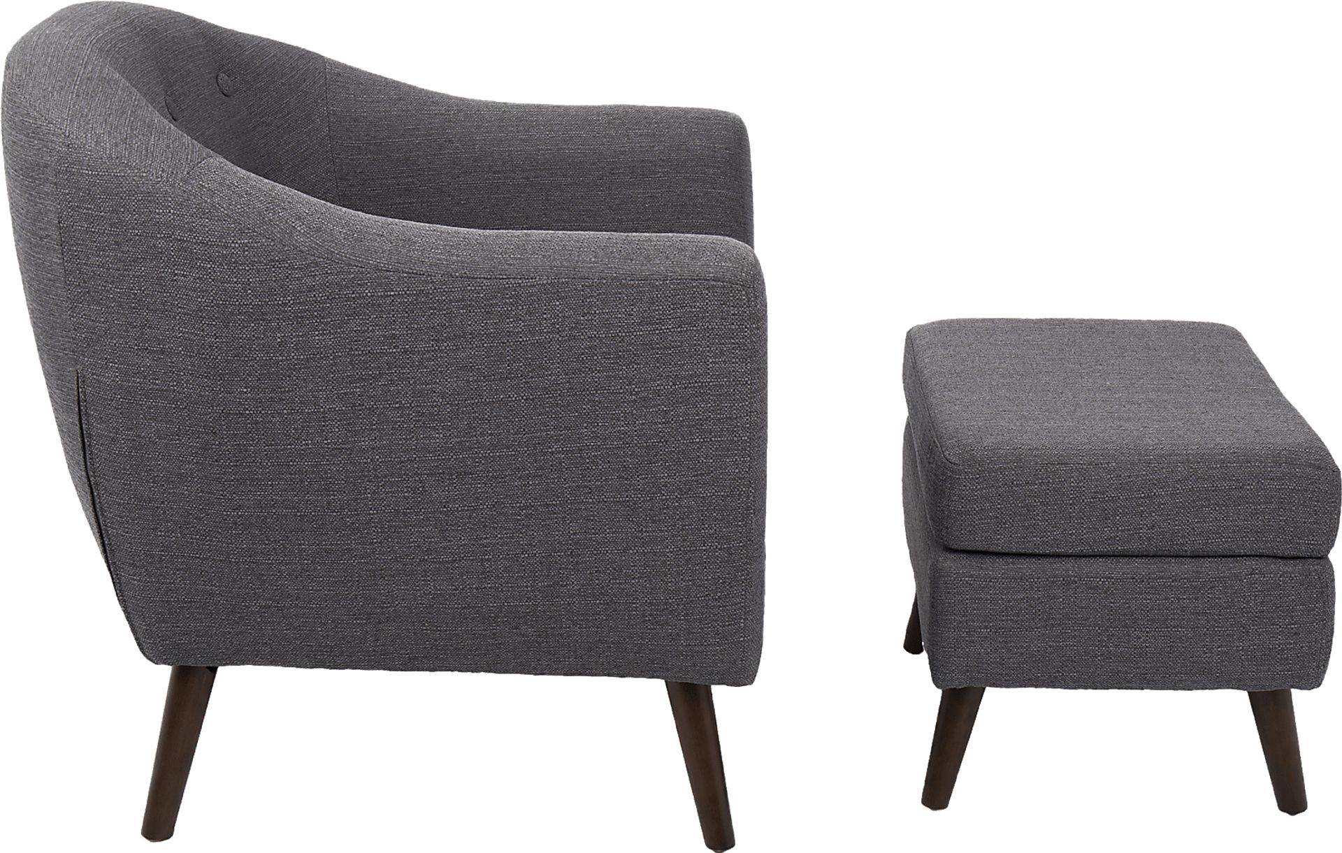 Rozelle Charcoal Accent Chair & Ottoman - Image 3