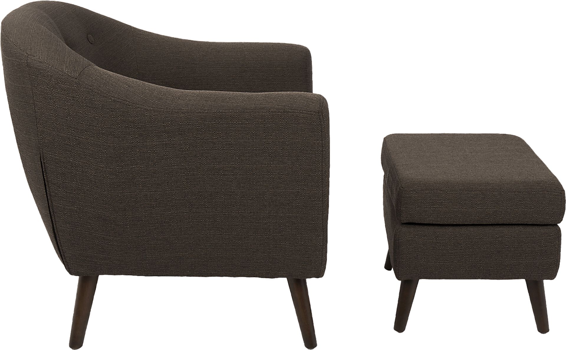 Rozelle Espresso Accent Chair & Ottoman - Image 3