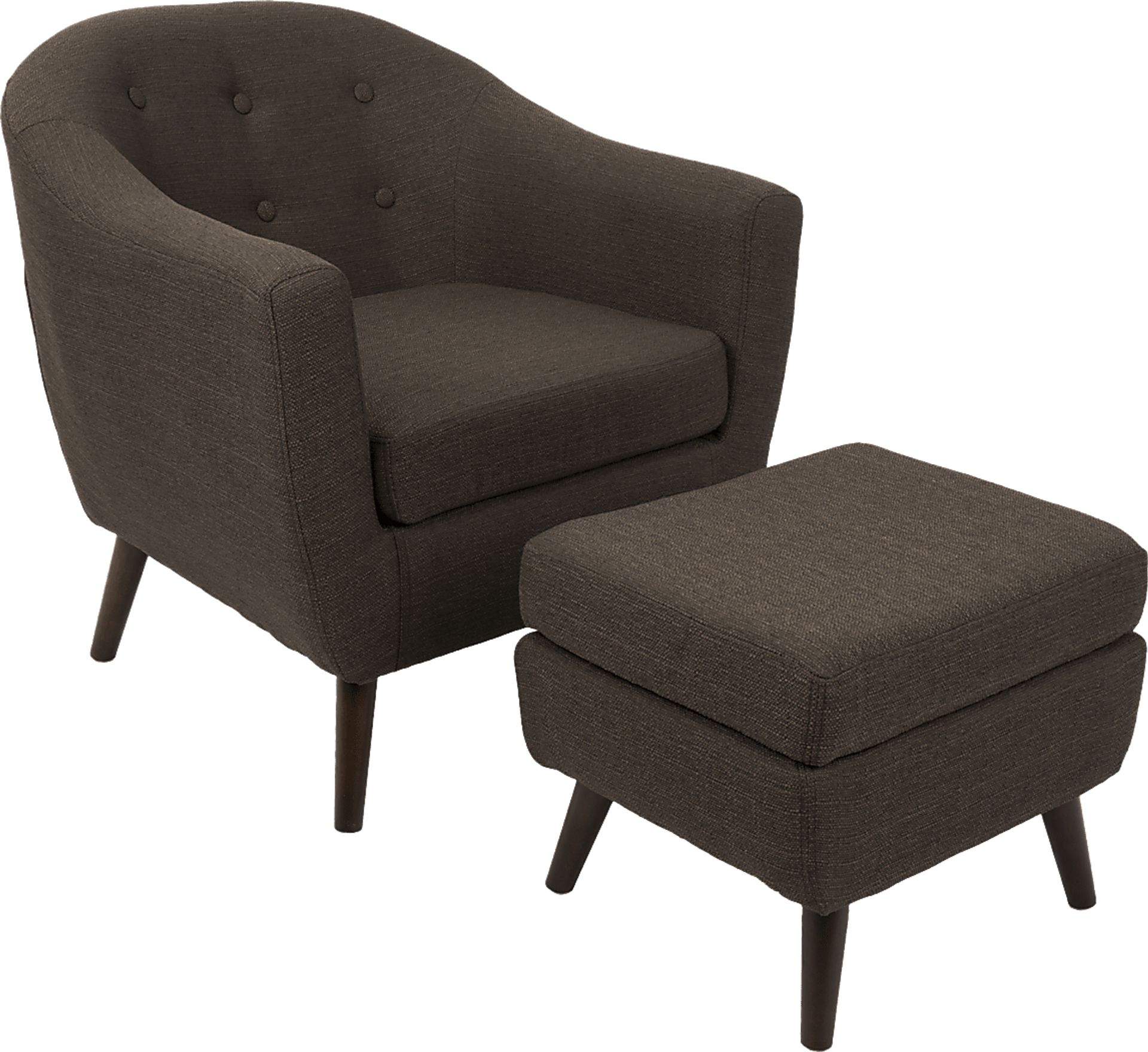 Rozelle Espresso Accent Chair & Ottoman - Image 1