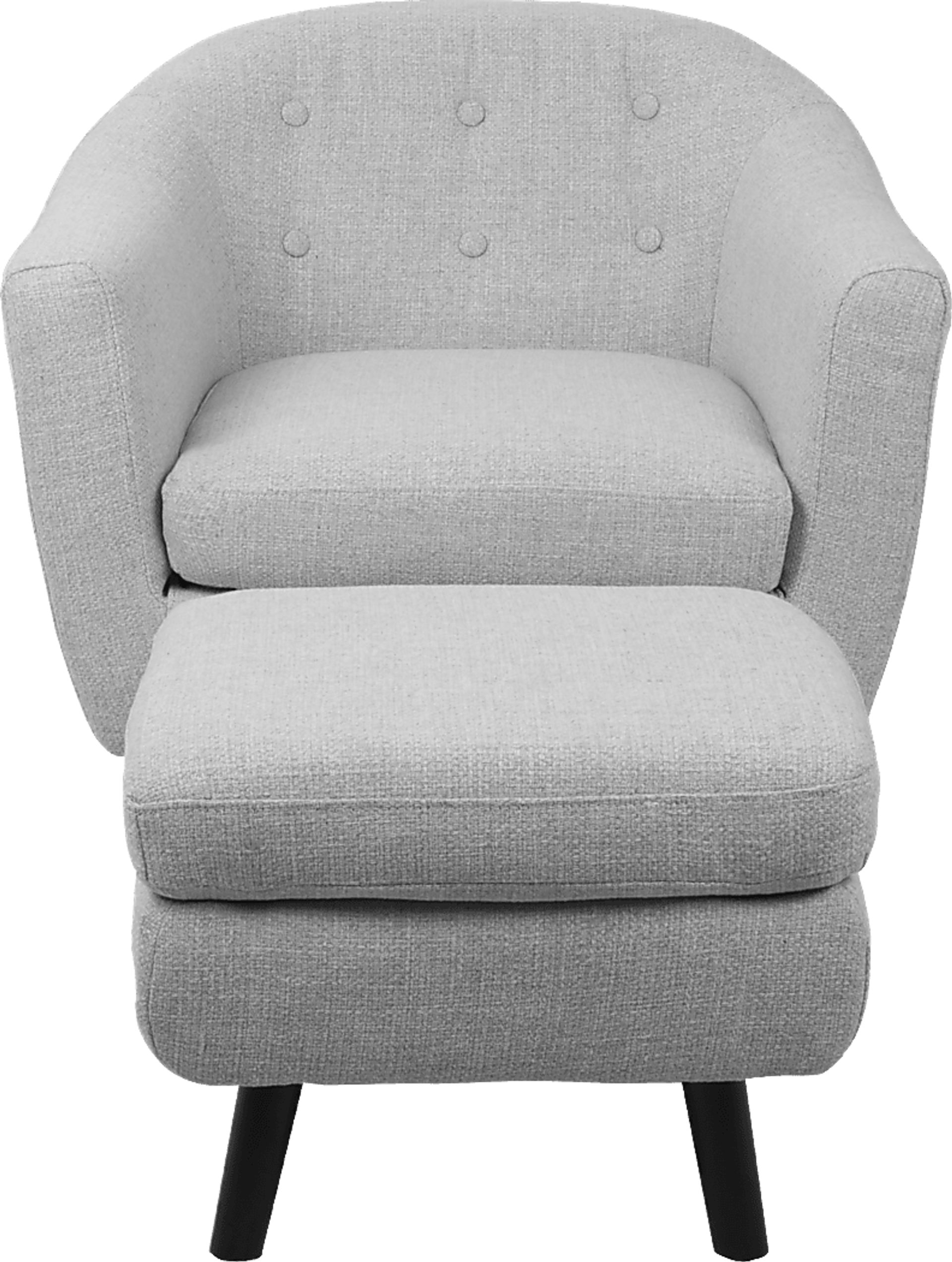 Rozelle Light Gray Accent Chair & Ottoman - Image 2