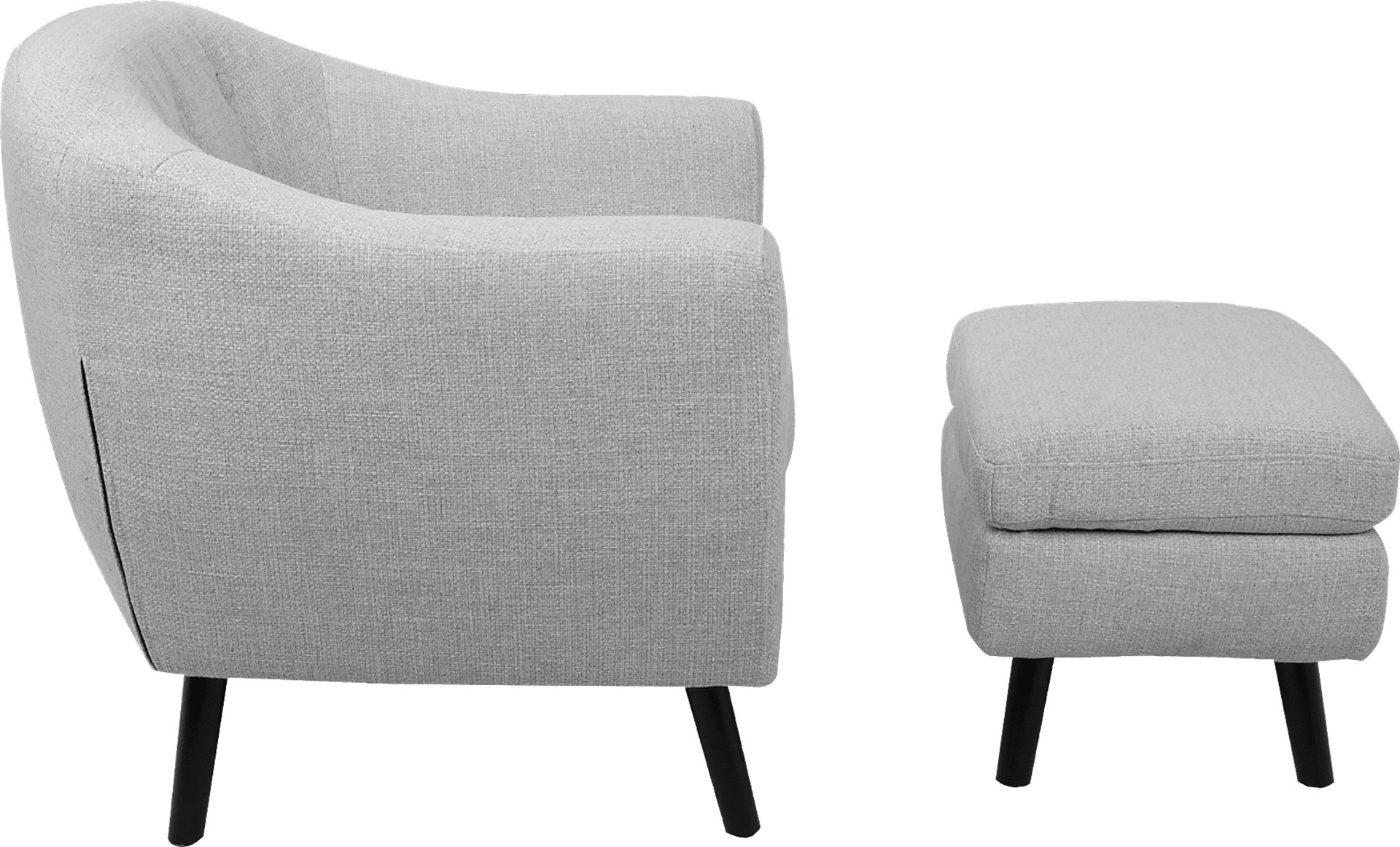 Rozelle Light Gray Accent Chair & Ottoman - Image 3
