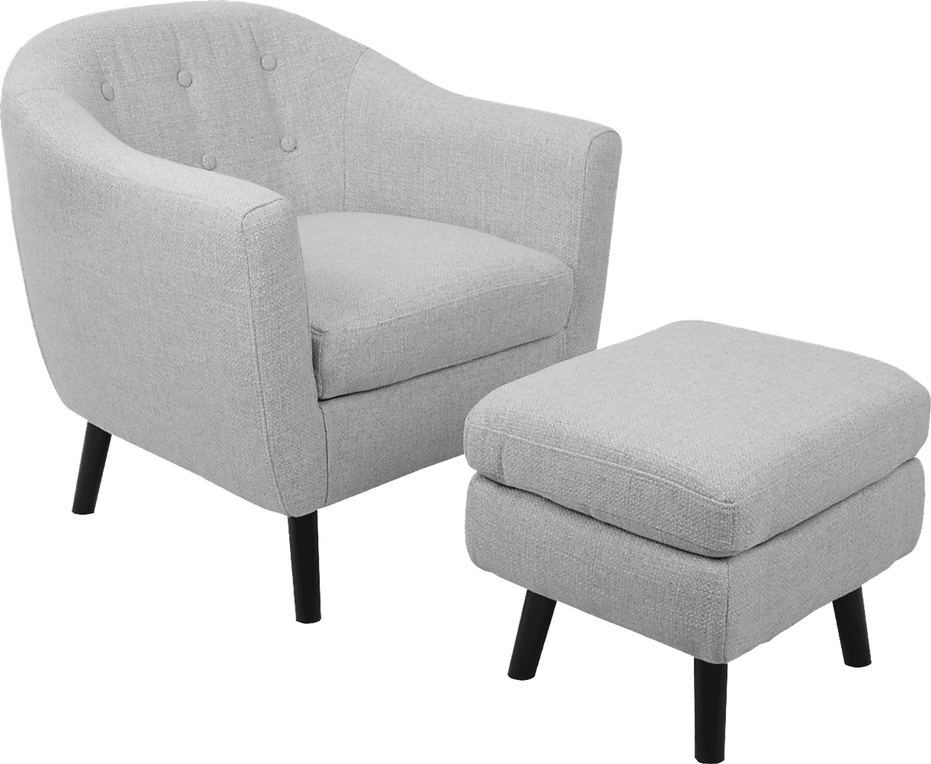 Rozelle Light Gray Accent Chair & Ottoman - Image 1