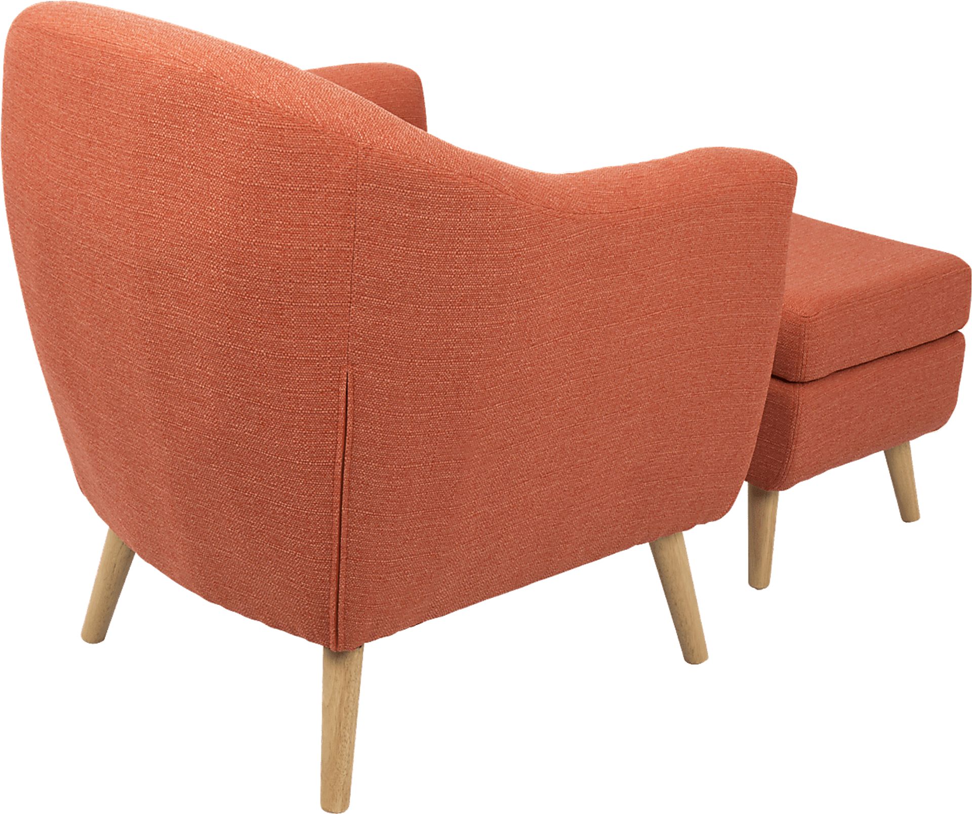 Rozelle Orange Accent Chair & Ottoman - Image 2