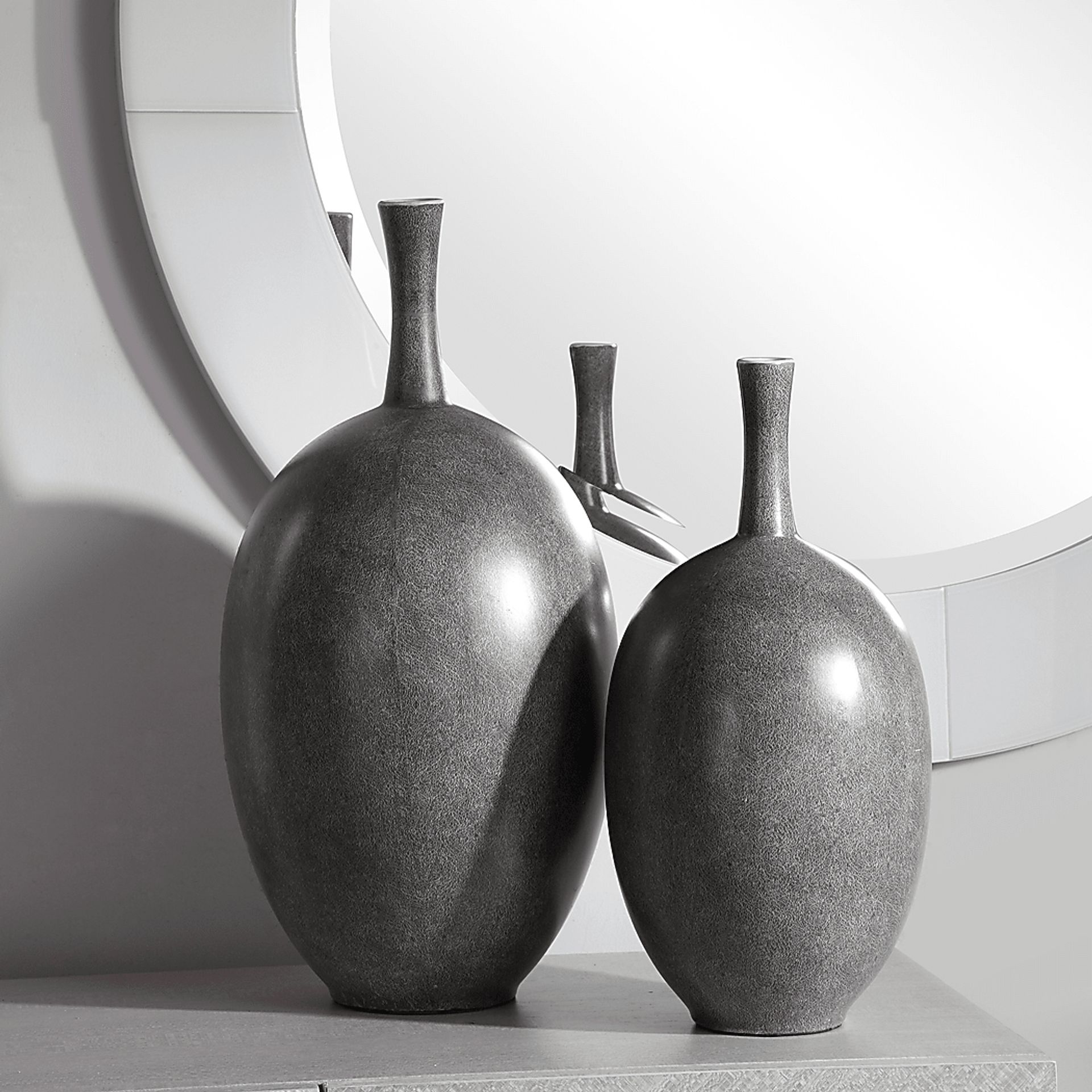 Rubino Gray Vase, Set of 2 - Image 5
