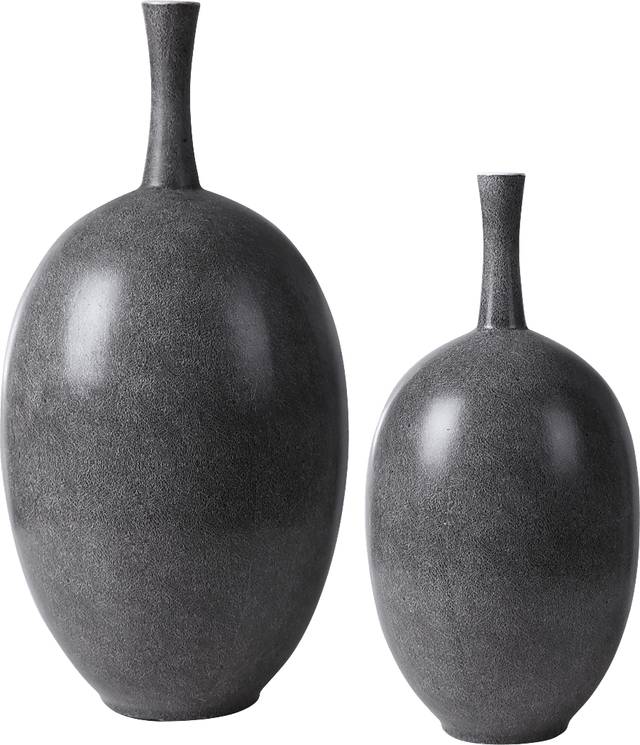 Rubino Gray Vase, Set of 2 - Thumbnail - Image 1