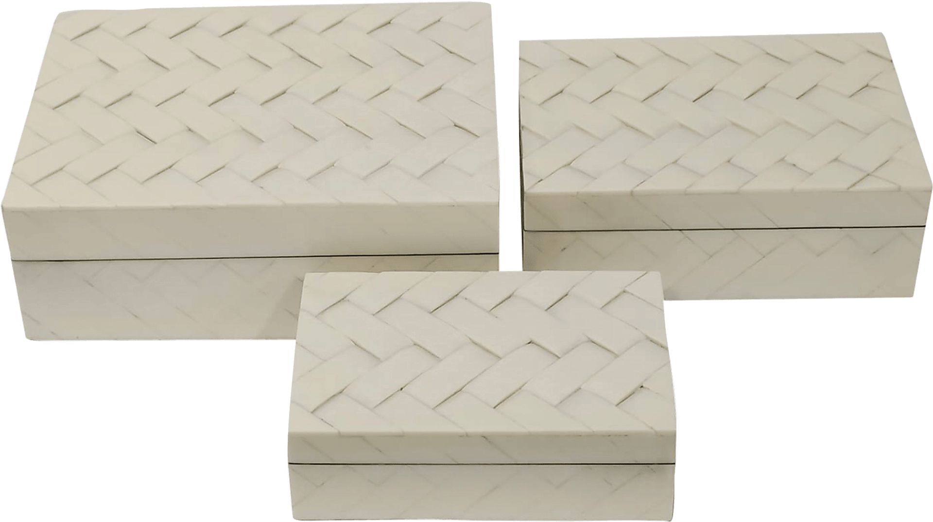 Ruble Beige Chain Box, Set of 3 - Image 1