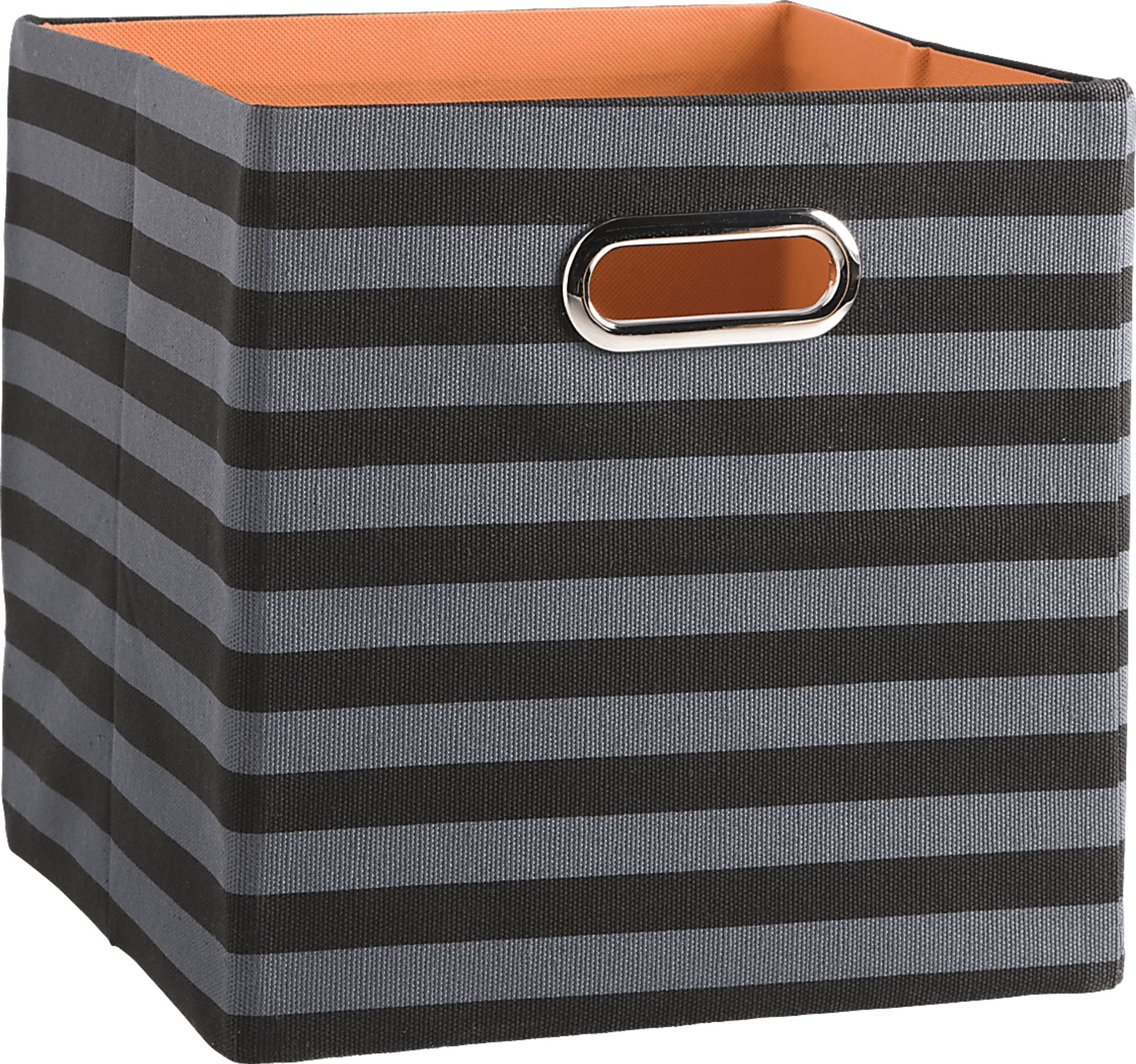 Kids Rugby Black and Gray Striped Square Storage Bin - Image 1