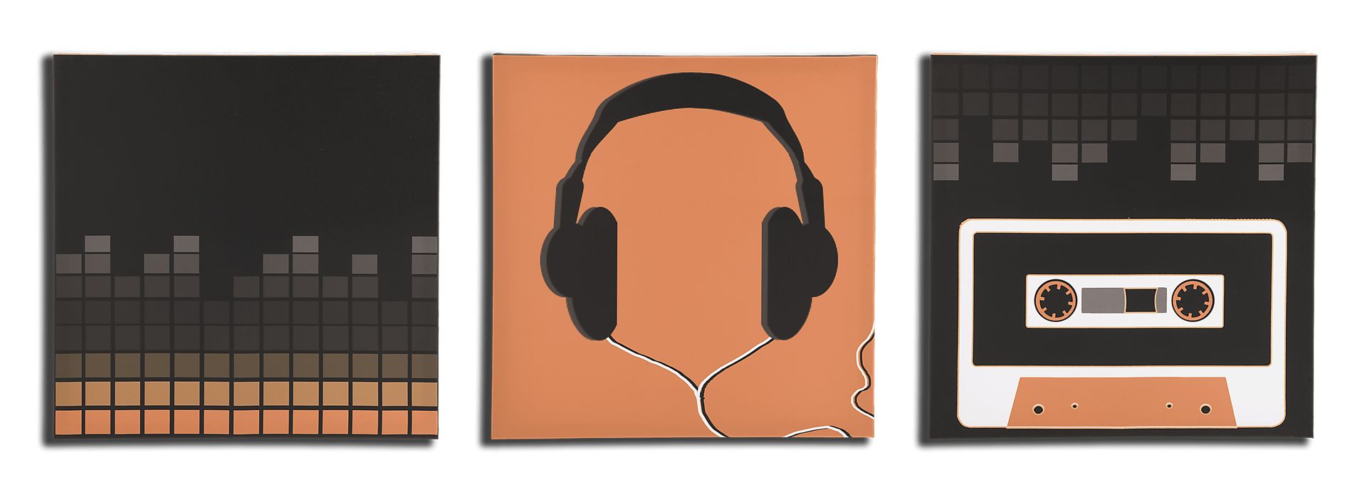 Rugby Black and Orange Wall Art 3 Pc Set - Image 1