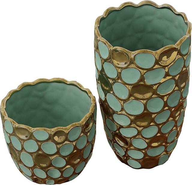 Runako Turquoise Vase, Set of 2 - Thumbnail - Image 3