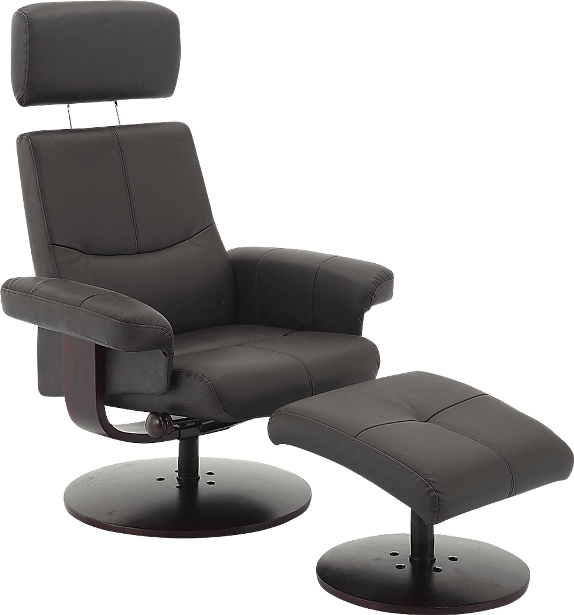 Runelle Brown Recliner and Ottoman - Image 1