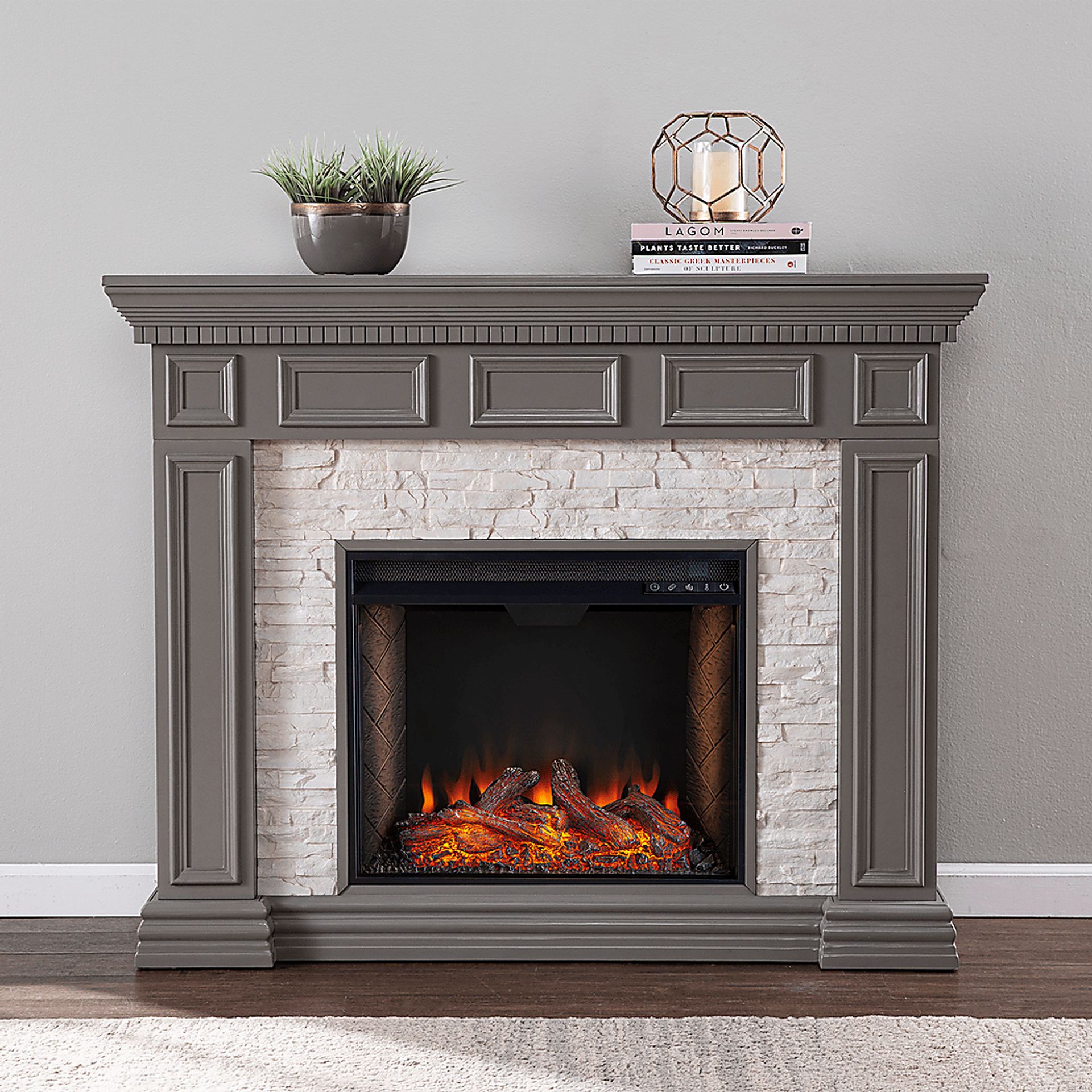 Runnelwood III Gray 50 in. Console, With Smart Electric Fireplace - Image 5