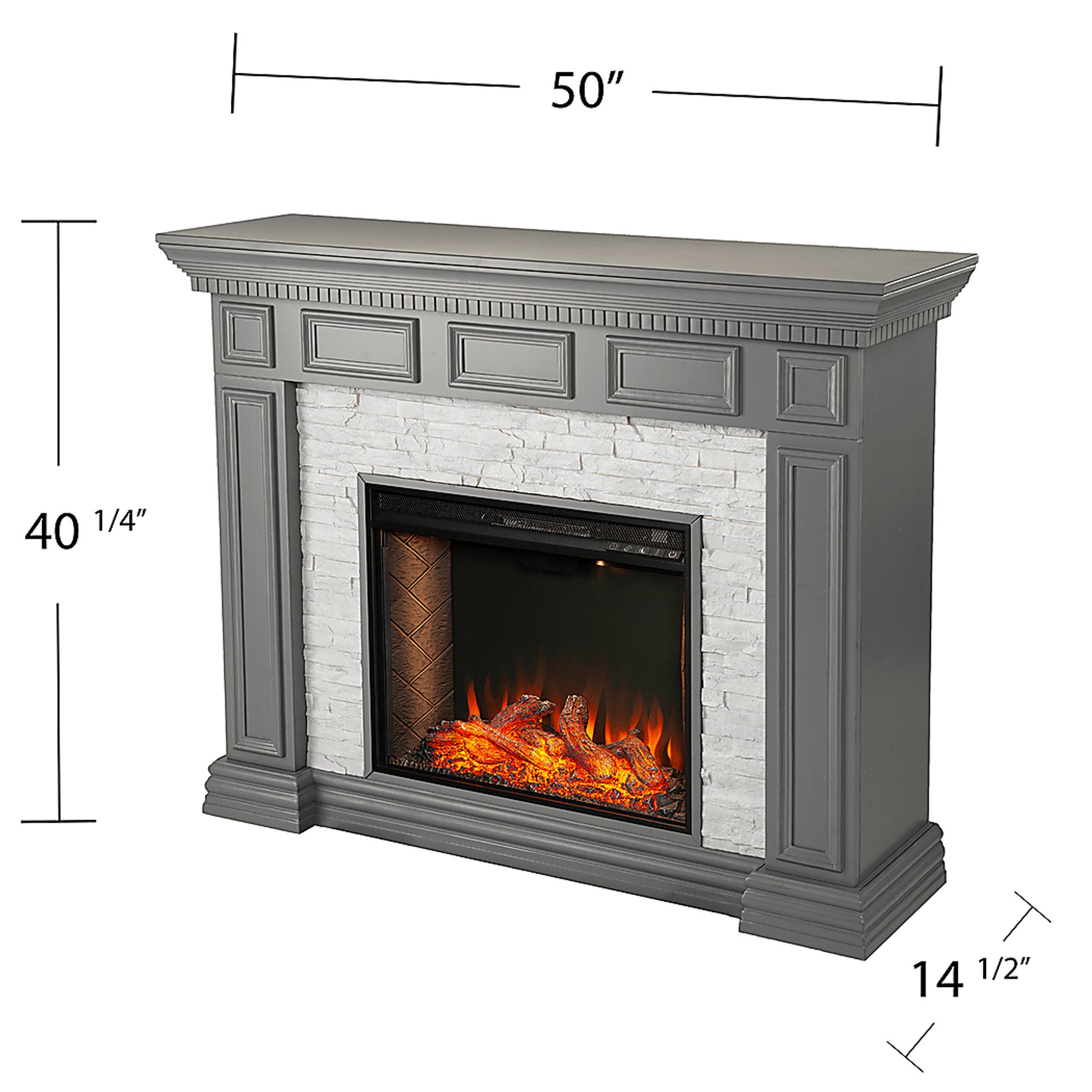 Runnelwood III Gray 50 in. Console, With Smart Electric Fireplace - Image 6