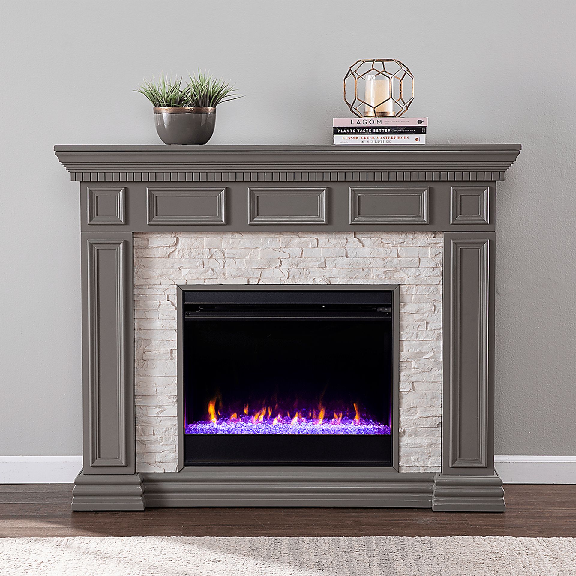Runnelwood I Gray 50 in. Console, With Color Changing Electric Fireplace - Image 5