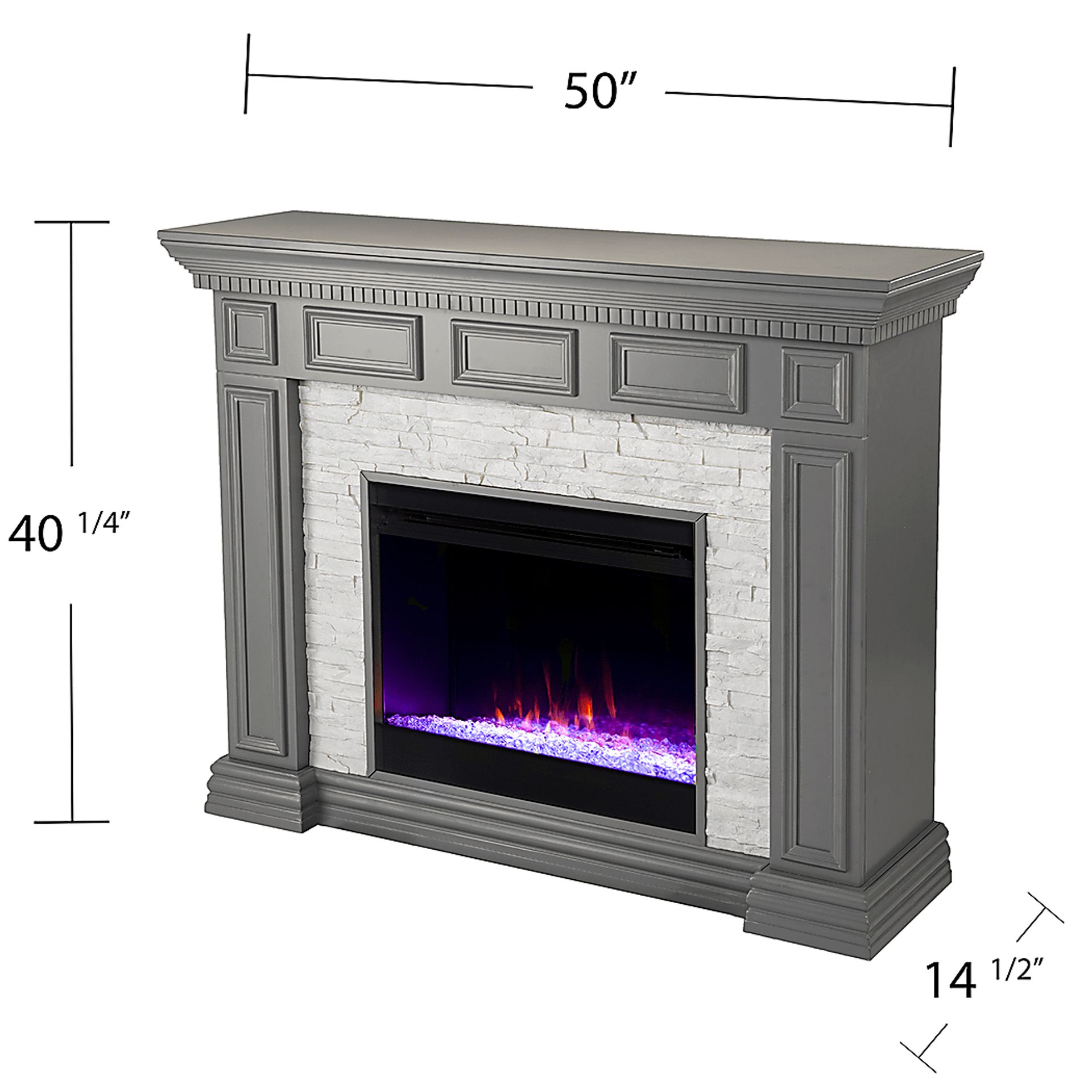 Runnelwood I Gray 50 in. Console, With Color Changing Electric Fireplace - Image 6