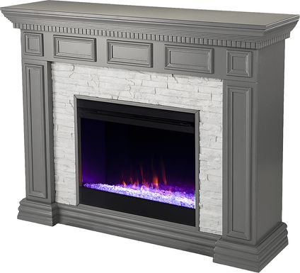 Runnelwood III Gray 50 in. Console With Electric Fireplace