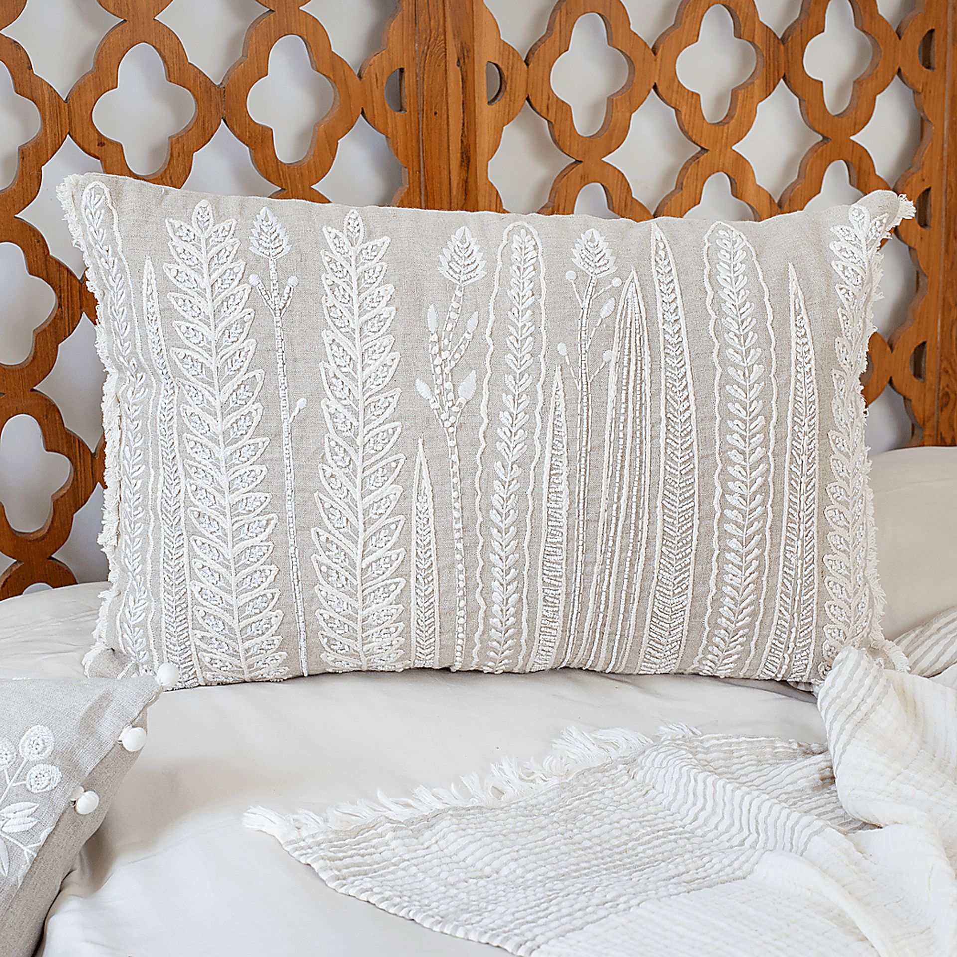 Running Bay Beige Lumbar Pillow - Image 2