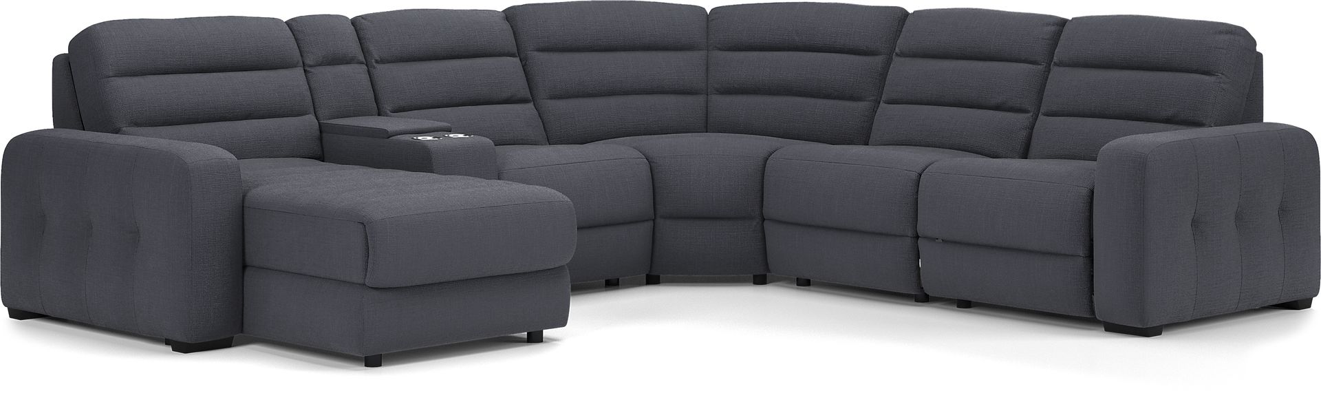 Runyon Canyon Navy 6 Pc Power Reclining Sectional - Image 1