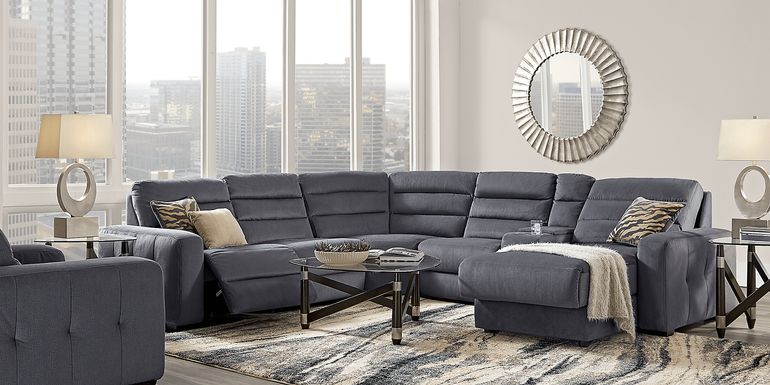 Runyon Canyon Navy 6 Pc Power Reclining Sectional