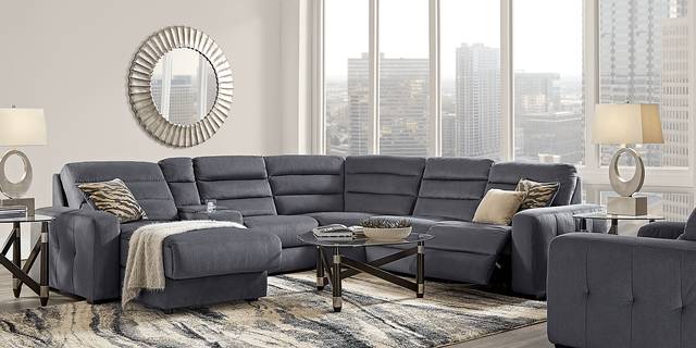Runyon Canyon Navy 7 Pc Power Reclining Sectional Living Room - Thumbnail - Image 1