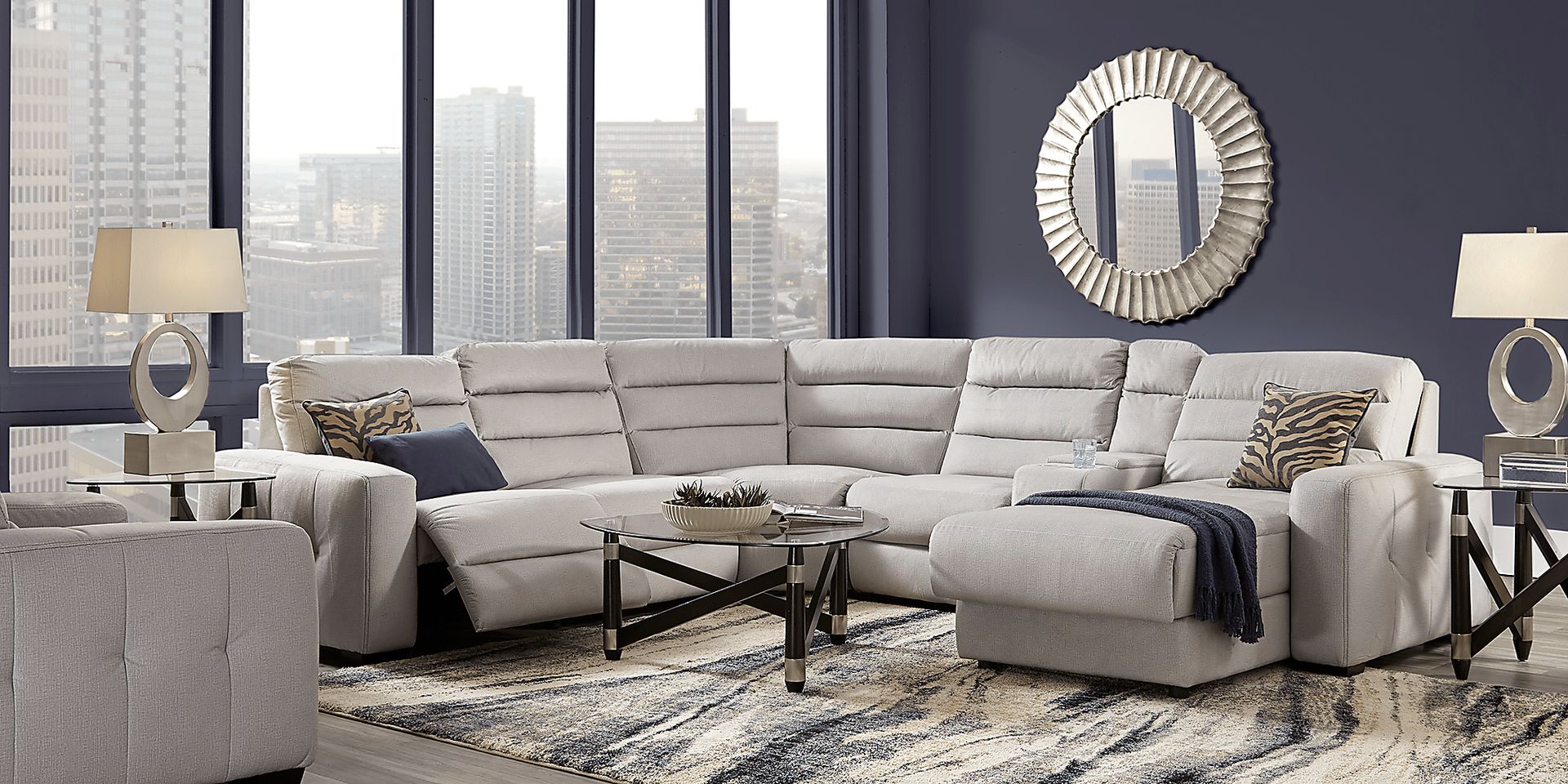 Runyon Canyon Platinum 7 Pc Power Reclining Sectional Living Room - Image 1