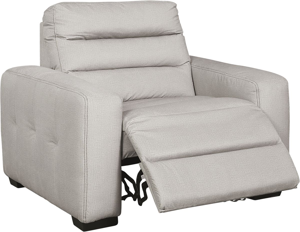 Runyon Canyon Platinum Beige Chenille Fabric Power Recliner | Rooms to Go