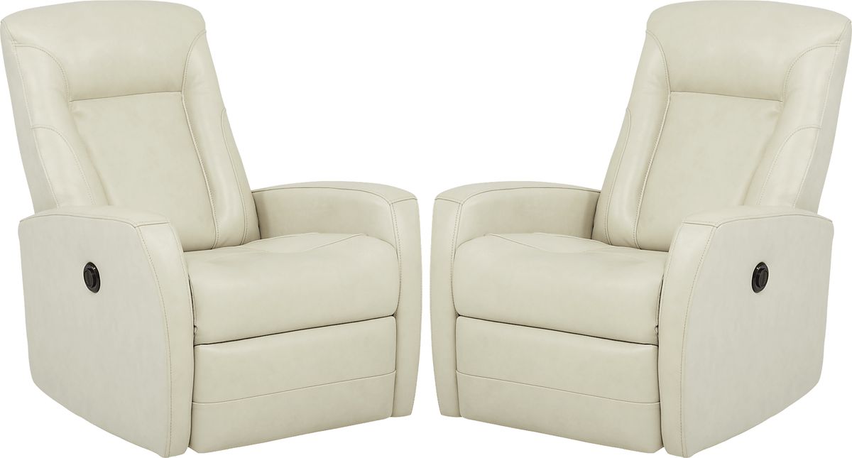 Ruperto 2 Pc Beige Leather Set Of Power Recliners Rooms to Go