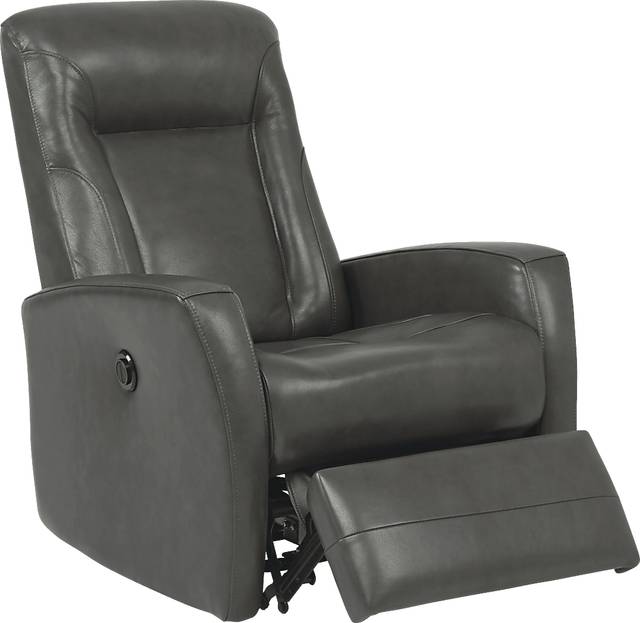 Ruperto Dark Gray Leather Power Recliner - Thumbnail - Image 2