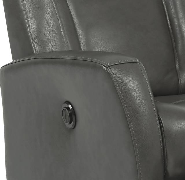 Ruperto Dark Gray Leather Power Recliner - Thumbnail - Image 3