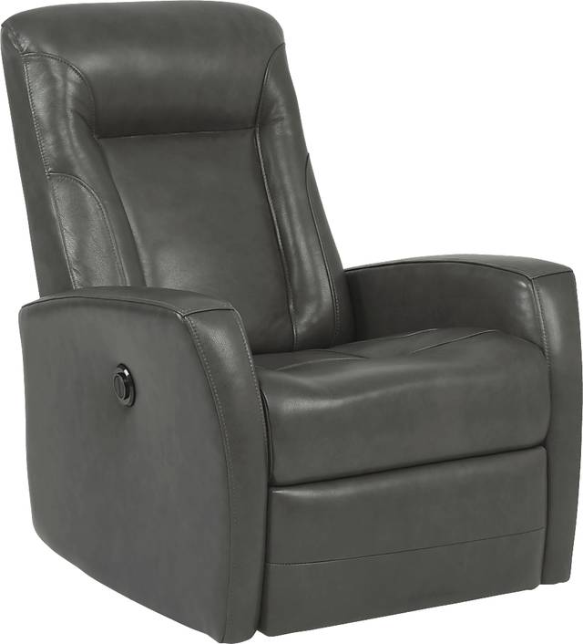 Ruperto Dark Gray Leather Power Recliner - Thumbnail - Image 1