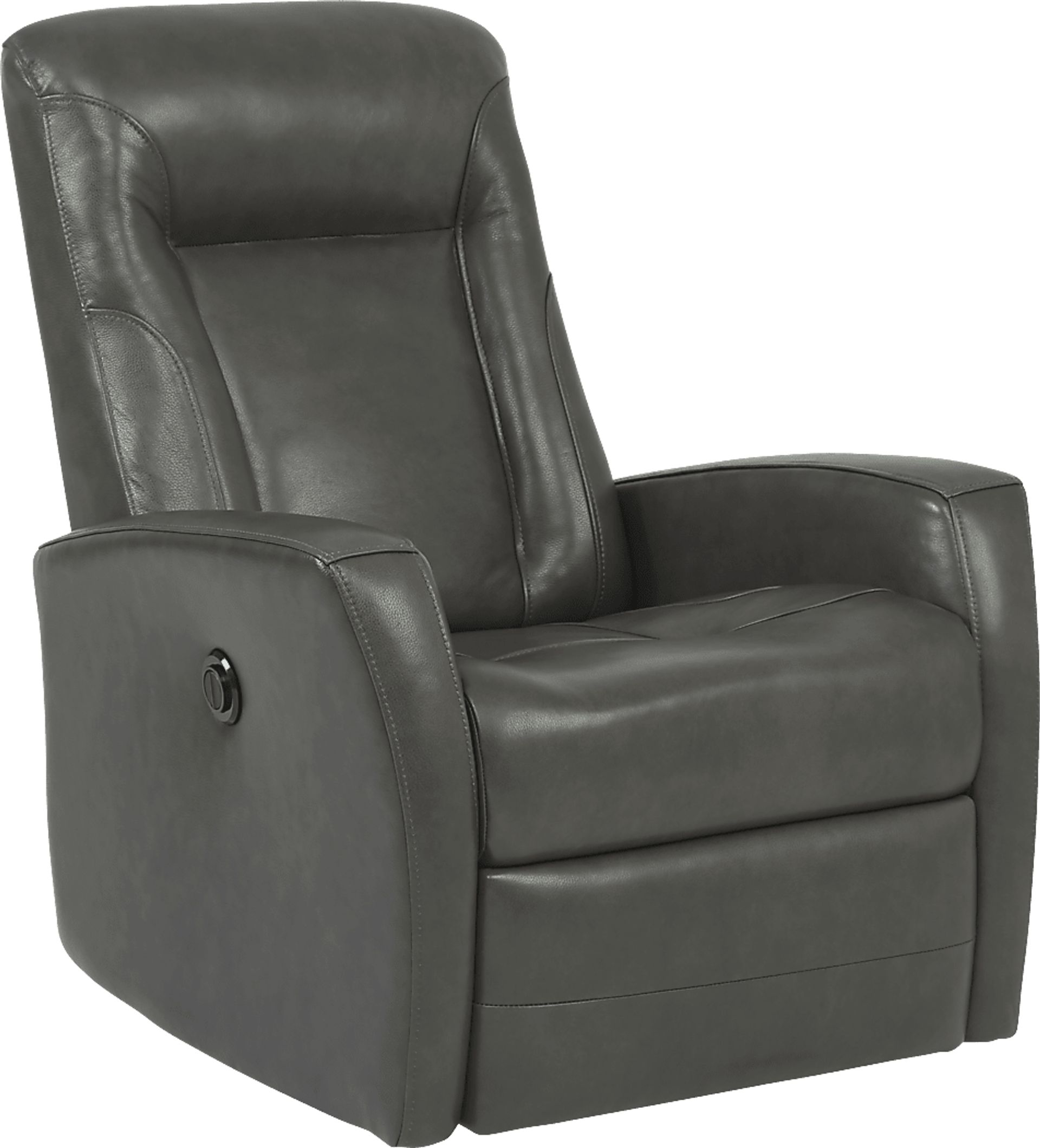 Ruperto Dark Gray Leather Power Recliner - Image 1