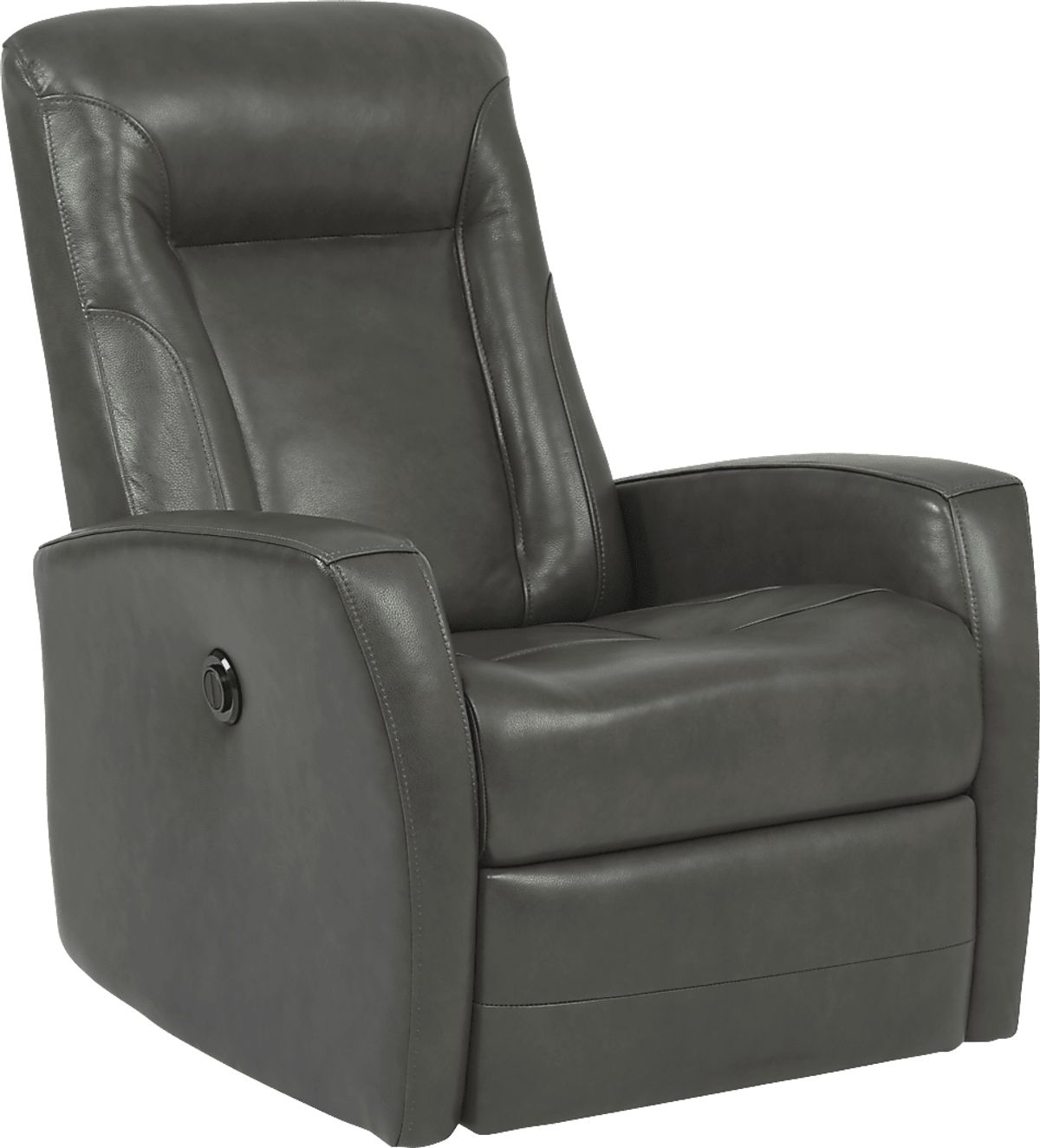 Ruperto Dark Gray Leather Power Recliner Rooms to Go