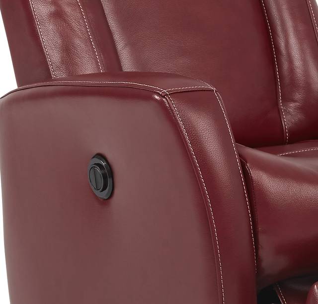 Ruperto Red Leather Power Recliner - Thumbnail - Image 3