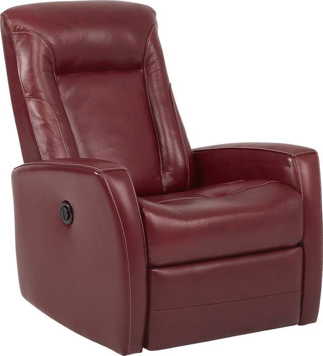 Ruperto Red Leather Power Recliner - Thumbnail - Image 1