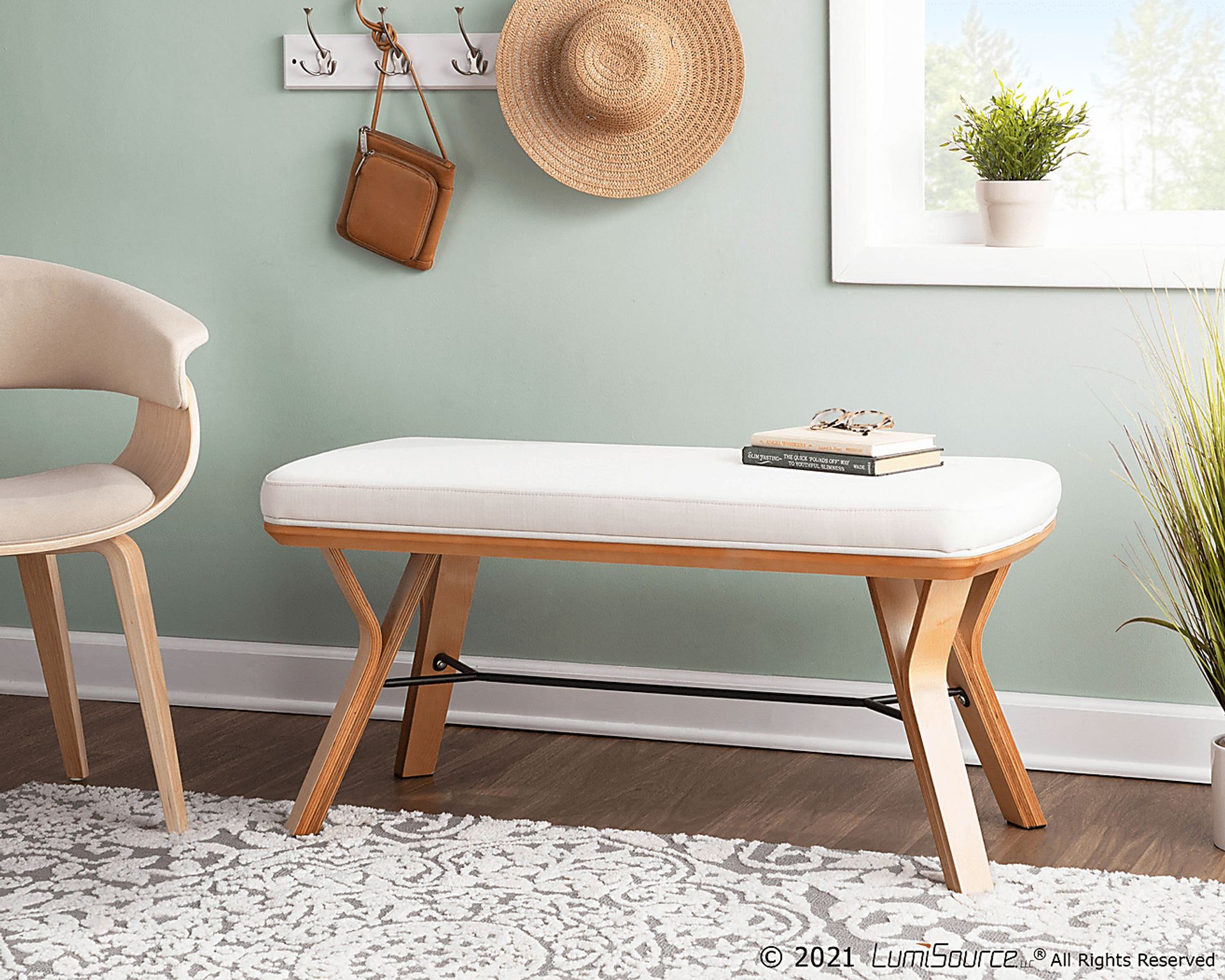 Rushworth I Cream Accent Bench - Image 7