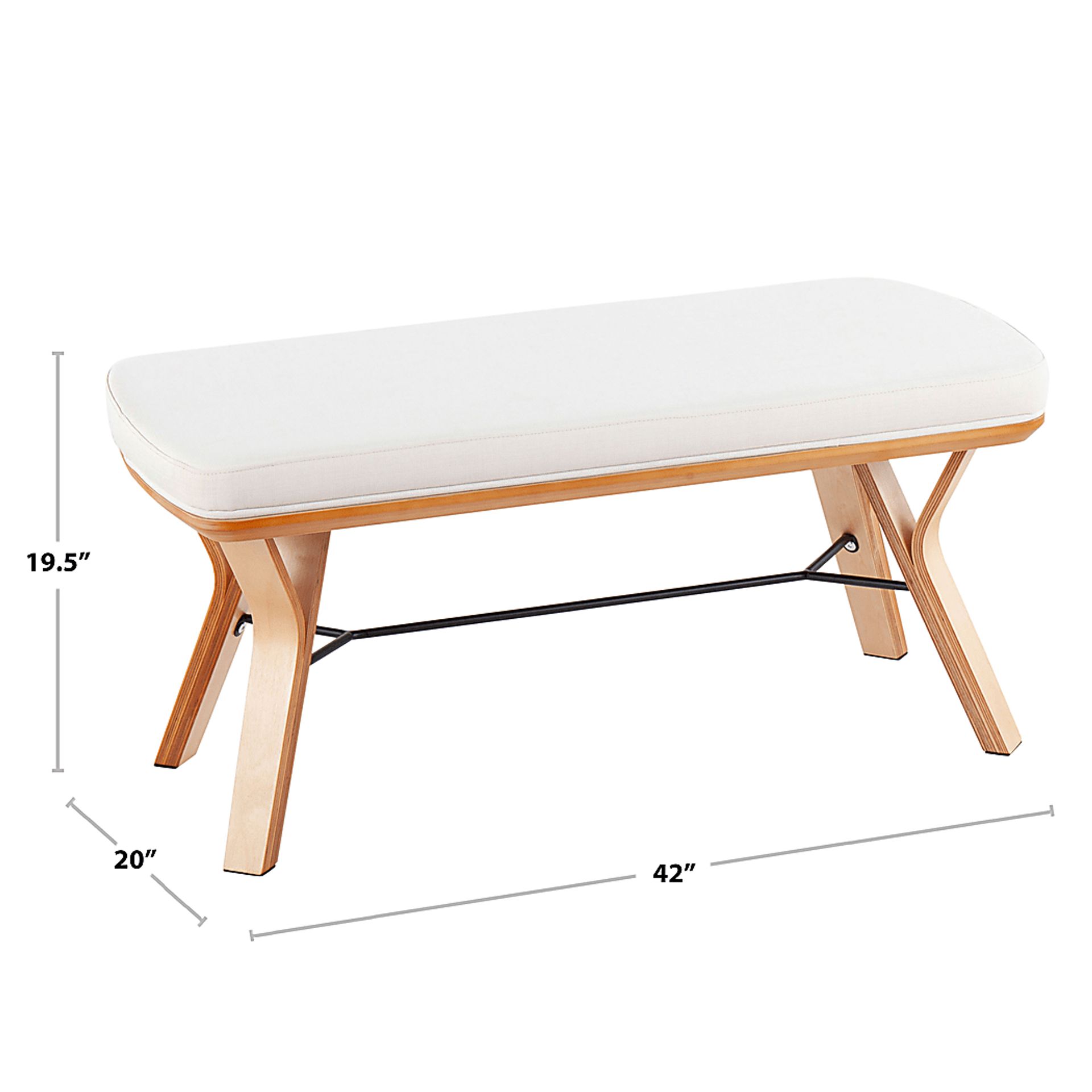 Rushworth I Cream Accent Bench - Image 9