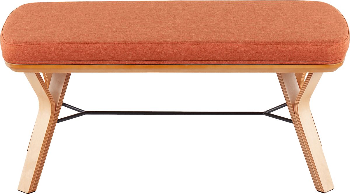 Rushworth I Orange Orange,Red Accent Bench | Rooms to Go