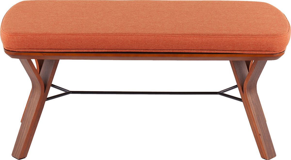 Rushworth II Orange Orange,Red Accent Bench | Rooms to Go