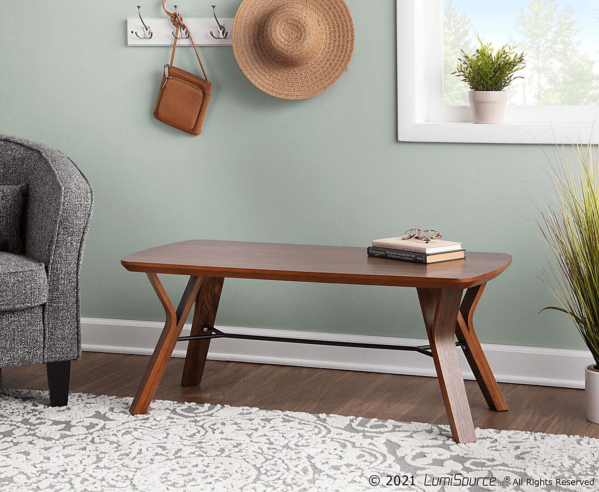 Rushworth II Walnut Accent Bench - Image 7
