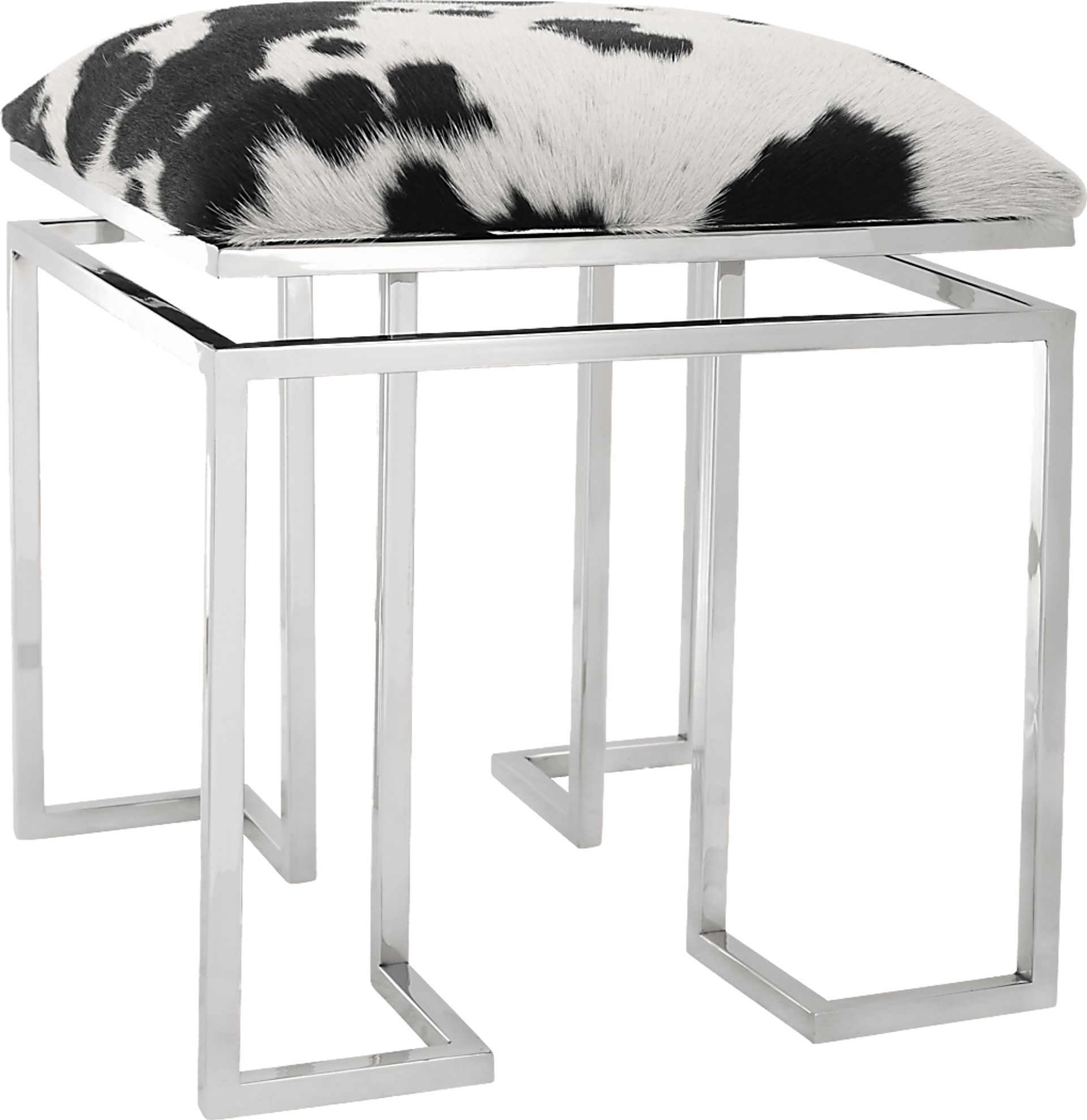 Ruskie Square White Accent Stool - Image 1