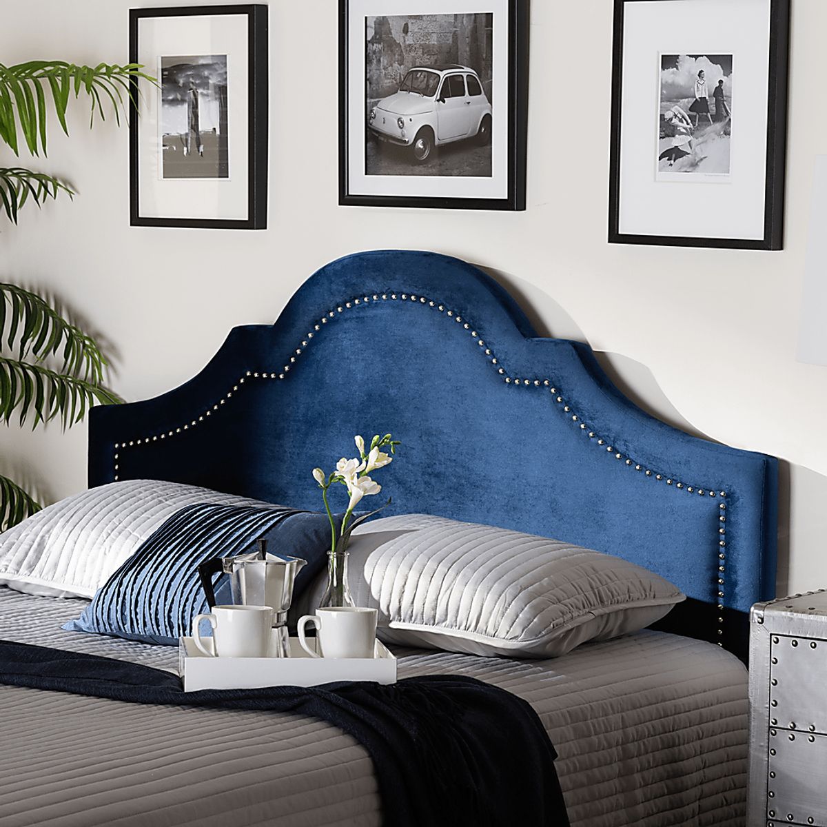 Rusling Navy Blue Full Headboard | Rooms to Go